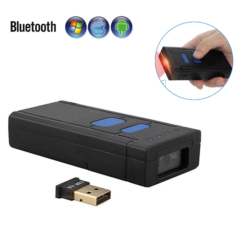 Мини Портативный Bluetooth CCD 1D сканера штриховых кодов Беспроводной сканер штрих