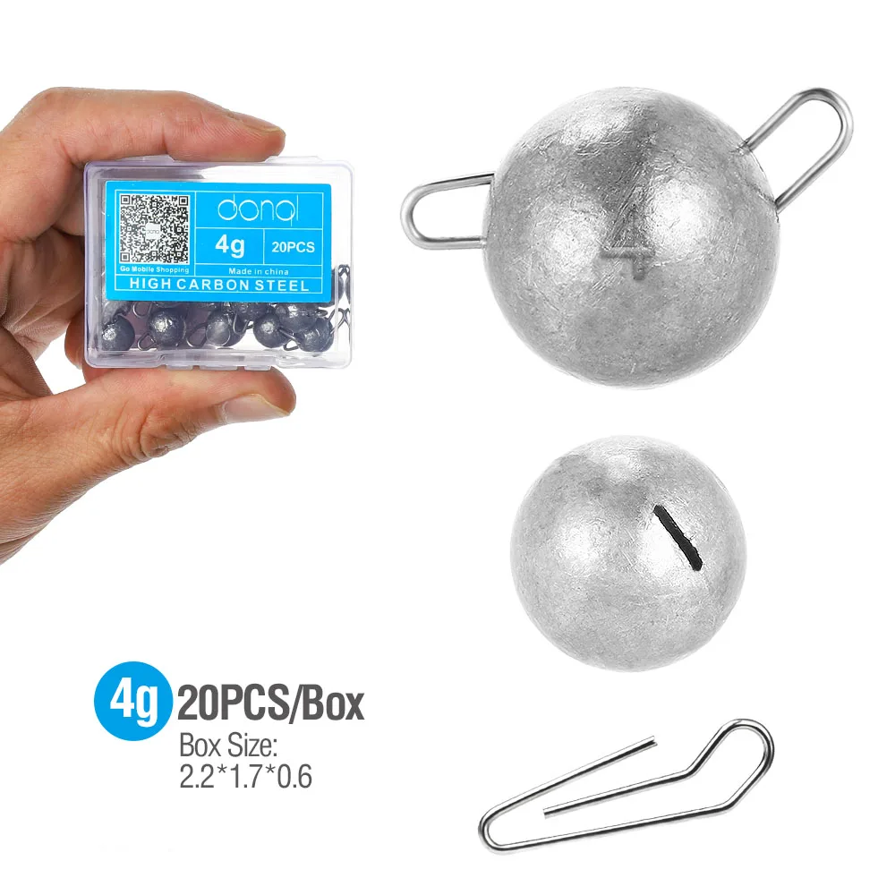 20pcs 4g DONQL 20 шт./кор. Jig Head свинцовые для рыболовный крючок глубокий-пульки, Вес Мягкая приманка в виде червей 2g-14g Карп рыболовные принадлежности рыболовные снасти - Цвет: 20pcs 4g