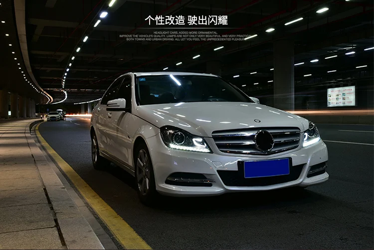2 шт. автомобильный стиль светодиодный фары для Benz W204 2011- для W204 Головной фонарь светодиодный объектив двойной луч H7 HID Xenon bi xenon объектив