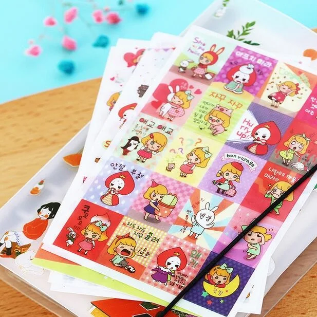 6 листов/упаковка в партии Kawaii Alice серия PET стикер Горячая Распродажа студентов
