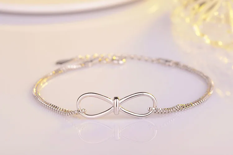 Новый многослойный женский серебряный браслет с надписью Initial Infinity Charm Love|Цепочки