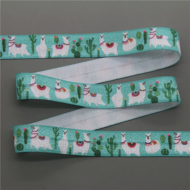 DHK 5/8 'Ƌ ярдов Альпака cac печатных Сложите эластичный враг стрейч лента hairbow