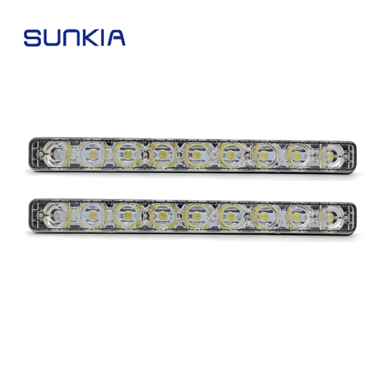 

SUNKIA Car Headlight High Power High/Low Beam Aluminum Body Auto LED Daytime Running Light DRL Warning Driving Fog Lamp