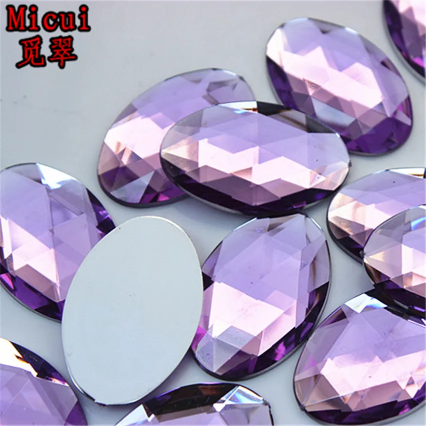 Micui 50 шт. 20*30 мм разные цвета овальная акриловая стразы аппликация с плоской
