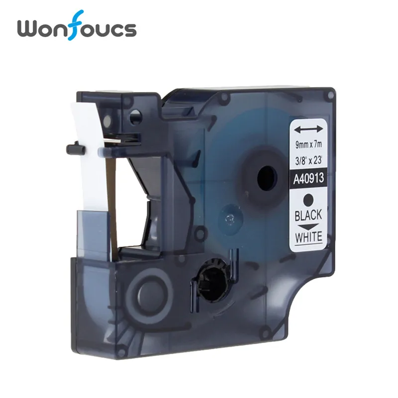 6 цветов Dymo D1 9 мм ярлык 40913 40910 40914 40915 40916 40917 S0720680 ламинированные ленты совместимый принтер Dymo - Цвет: Black On White