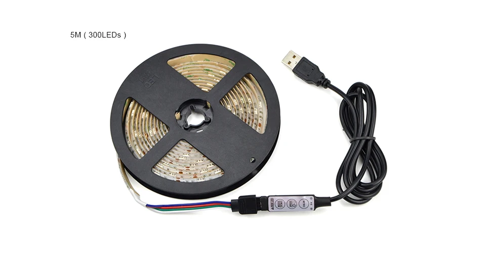 IP20 DC 5V RGB USB светодиодный полосы светильник 5050 SMD тира светодиодный USB bande светильник гирлянда Диодная лента Гибкая ТВ задняя светильник декора светильник