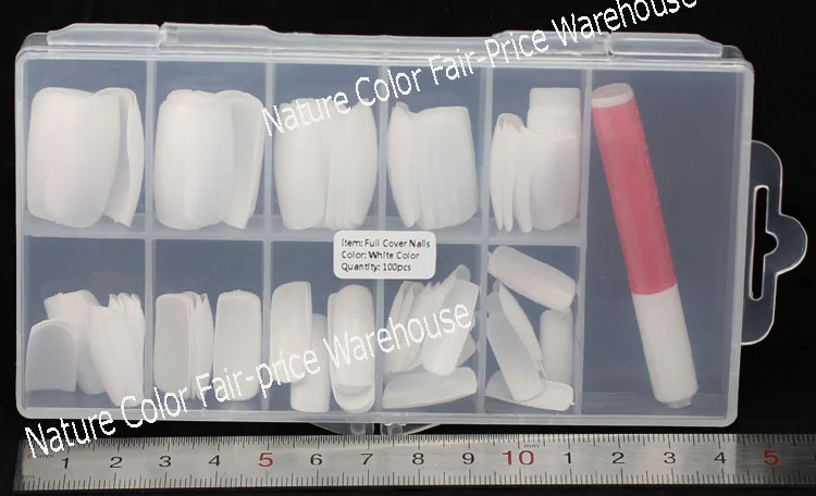 Накладные ногти с клеем и чехол 100 шт. набор французских прозрачных акриловых