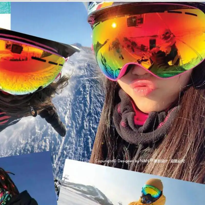 NANDN лыжные очки двойные линзы анти-туман большие сферические профессиональные