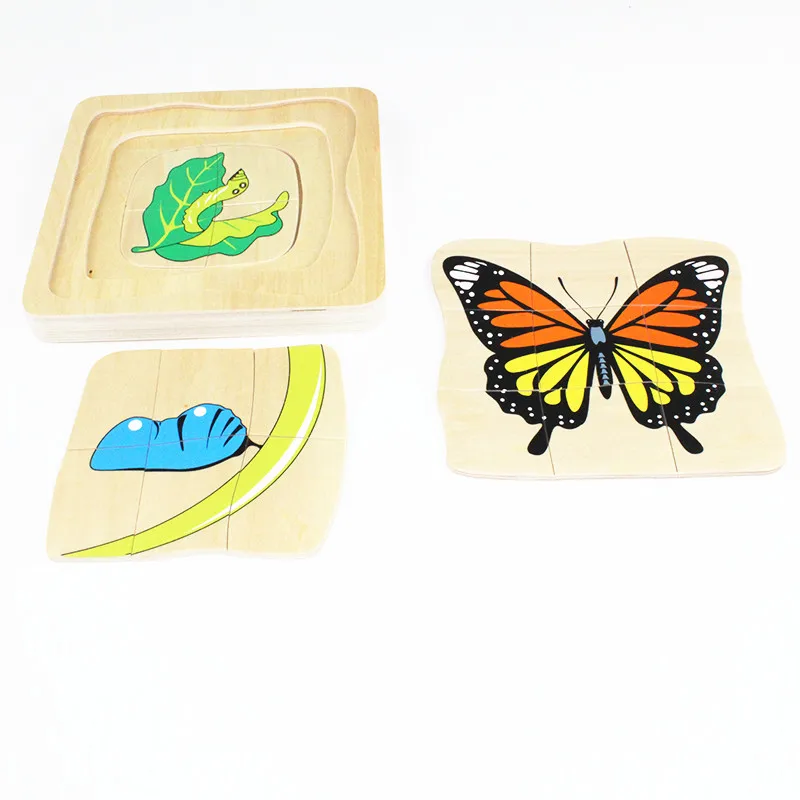 Детская игрушка Монтессори Пупс для малышей жизненный цикл пазлов с бабочками