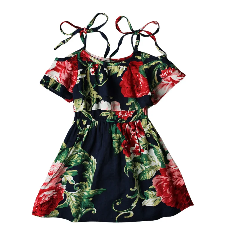 Летнее Новое Стильное детское платье для маленьких девочек Хлопковое с