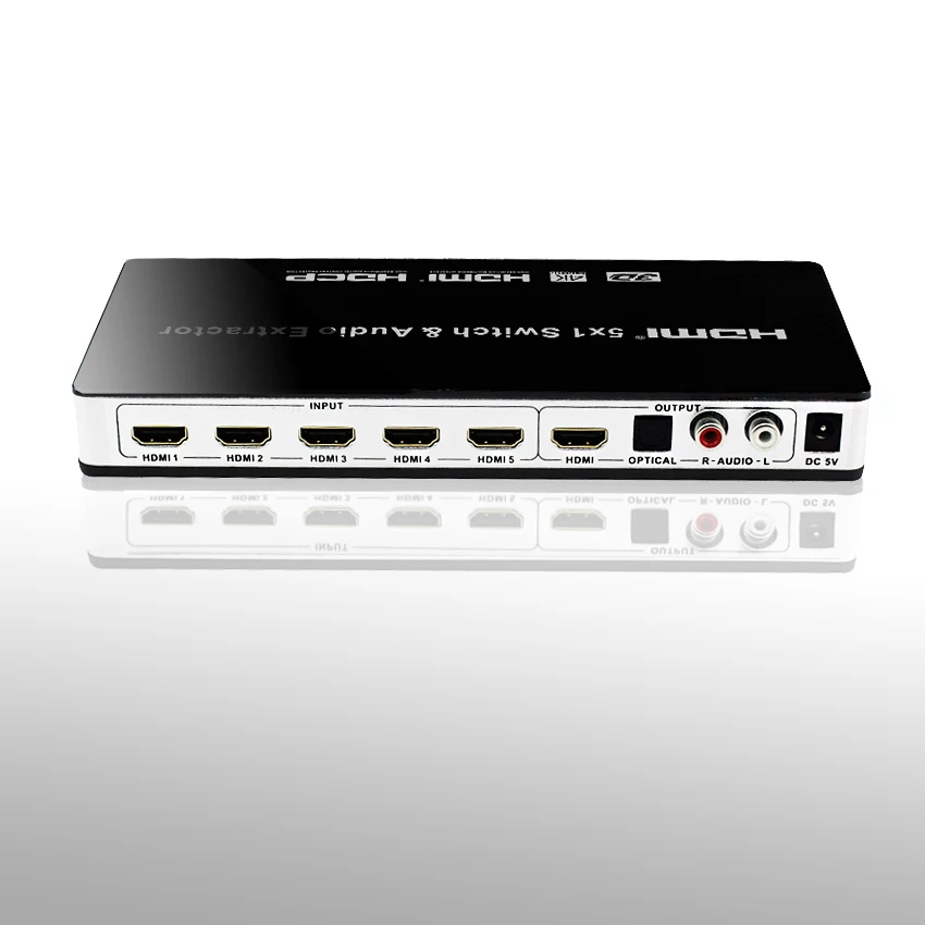 Совместимому с HDMI переключатель 5x1 HD конвертер аудио экстрактор поддержка 4K x 2K 3D