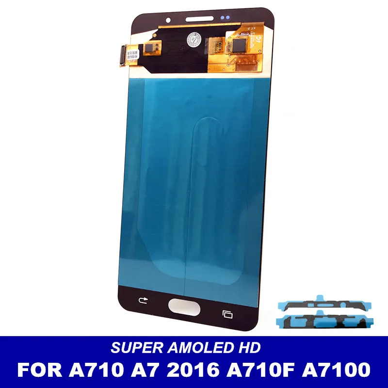 Яркая Регулировка LCDs Замена для Samsung Galaxy A7 2016 A710 A7100 A710F AMOLED ЖК дисплей сенсорный