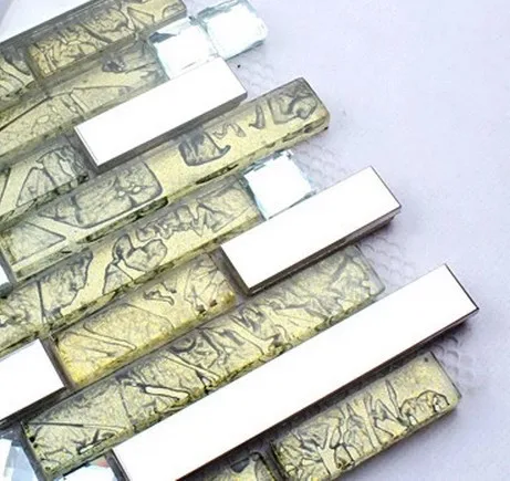 Желтая длинная и короткая полоса стекла смешанные стильные стальные