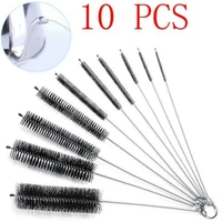 household merchandises hot 10 nylon cleaning brush set test tube bottle straw washing cleaner bristle kit