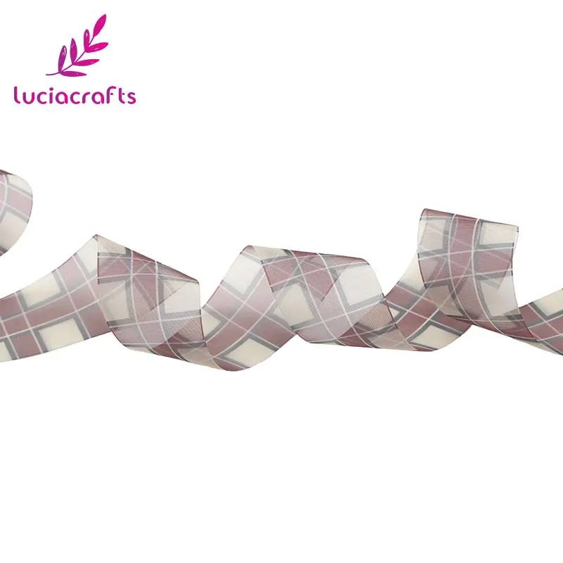Lucia crafts 5 ярдов/6 ярдов 40 мм органза сетчатая лента для вечерние украшения подарочной упаковки для волос бант материалы аксессуары P0411