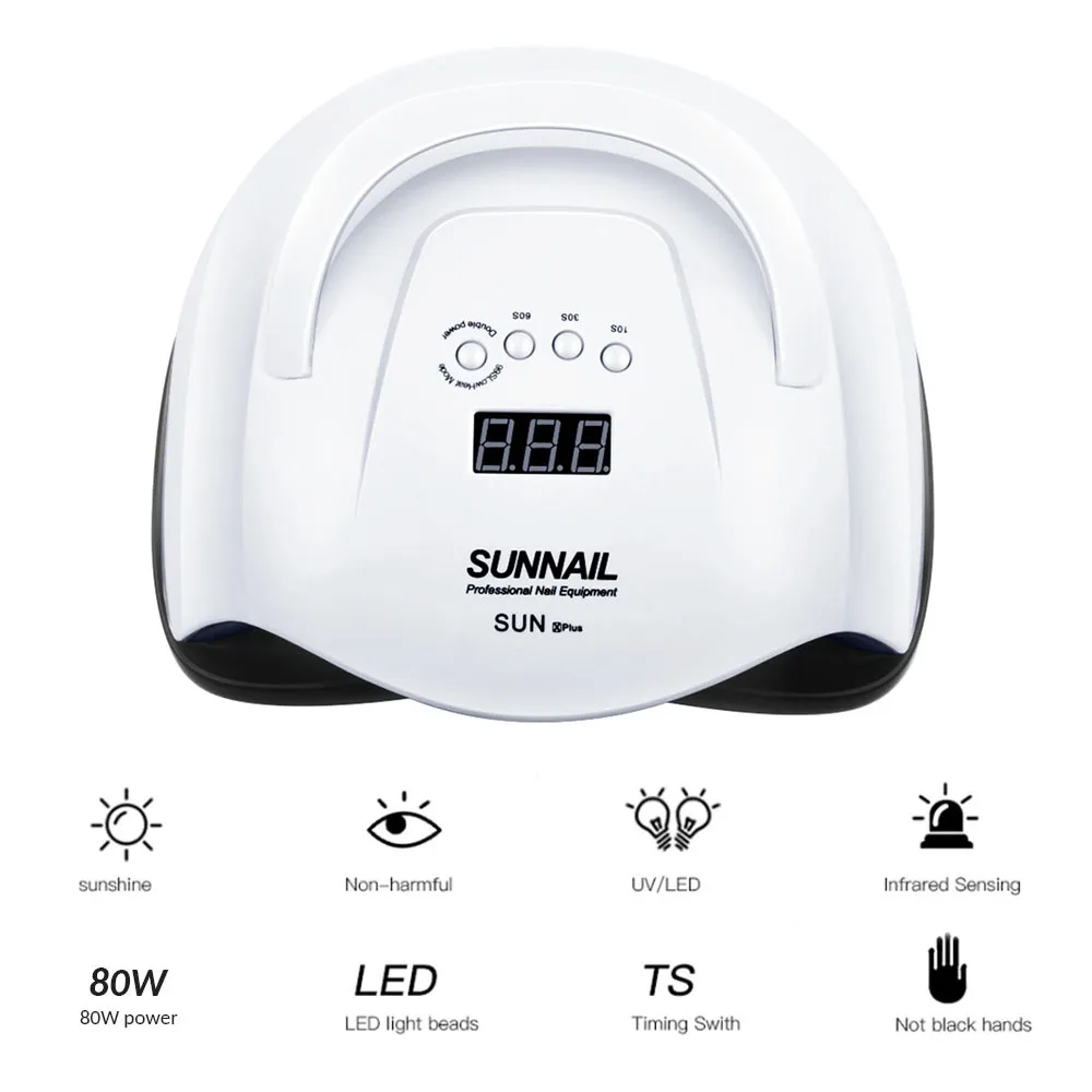 54 Вт/80 Вт SUNX Plus светодиодная УФ лампа для ногтей маникюра 42 шт. светодиодный