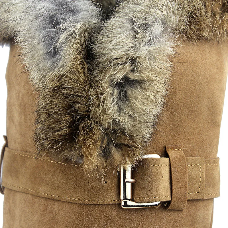 Wealsex Autumn And Winter Keep Warm Boots Women Casual Comfortable Flat Cotton Snow boots knee women Black Brown 34-43 | Обувь