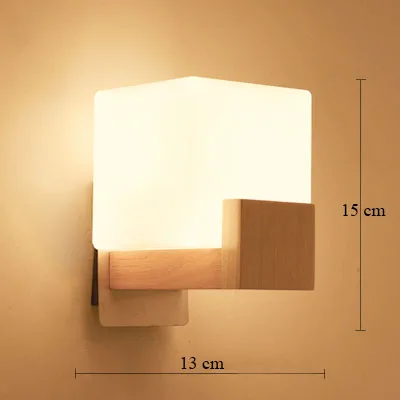 Скандинавские бра, настенные светильники, деревянные светодиодные лампы Wandlamp, стеклянная лампа, светильник, современный Лофт, Декор, для спальни, прихожей, светильники, AC90-260V - Цвет абажура: K