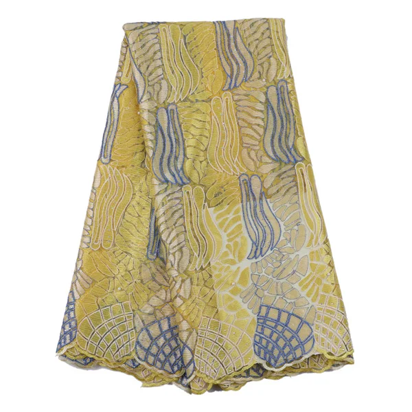 Последним Желтый гипюр Африканский шнурок ткани и низкая цена французский