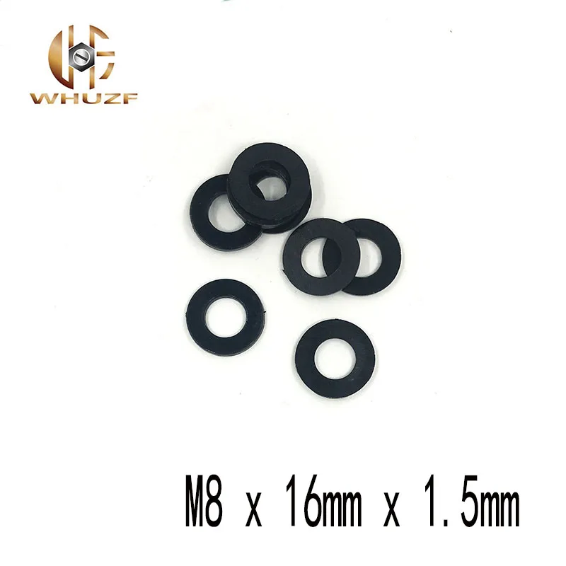 

200pcs M6 M6 x 12mm x 1.5mm Black B Nylon Flat Washer Plastic Insulation Plain Ring Gasket
