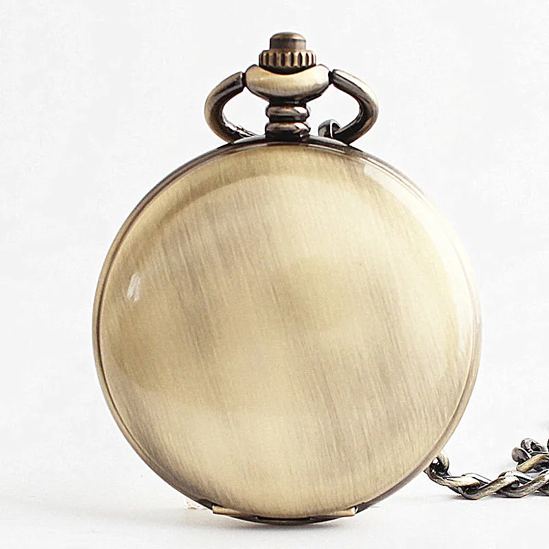 

Bronze Smooth Polished Mechanical Pocket Watch Jewelry Alloy Chain Pendant Necklace Man Women's Gift PJX1399