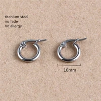 10mm titanium 316l stainless steel circle hoop earrings vacuum plating no fade anti allergy