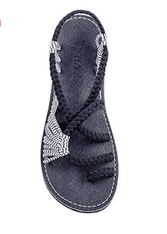 Бежевый Женские пляжные сандалии; Sandalias; коллекция года; Летние веревочки; женские сандалии с цветами и кристаллами - Цвет: Бежевый