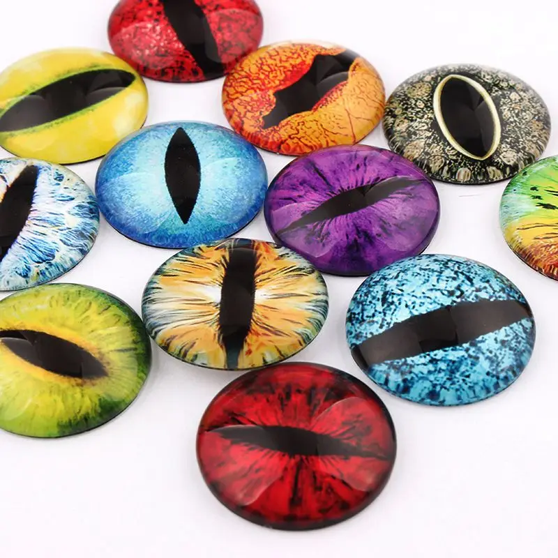 

10/12/16/18/20/25mm Mixed Style Colorful Round Glass Cabochon Dome Jewelry Finding Cameo Pendant Settings 20pcs /lot