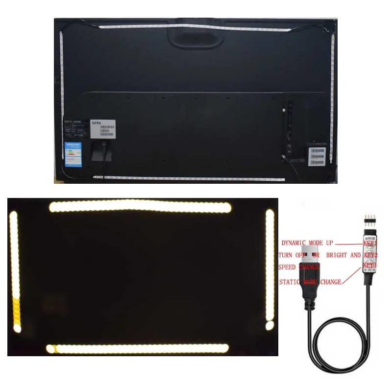 Светодиодная лента 5V 1 M/2 M Nowaterproof RGB 5050SMD 16 изменение цвета для освещения фона
