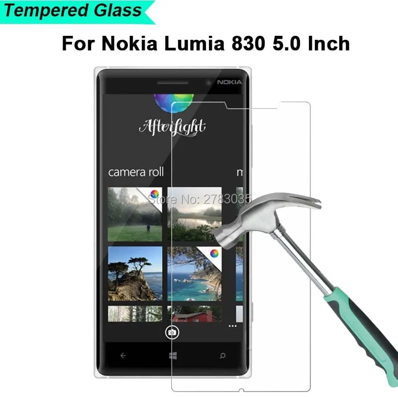 

Для Nokia Lumia 830 5,0 "новая твердость 9H 2.5D ультратонкая закаленная стеклянная пленка защита для экрана