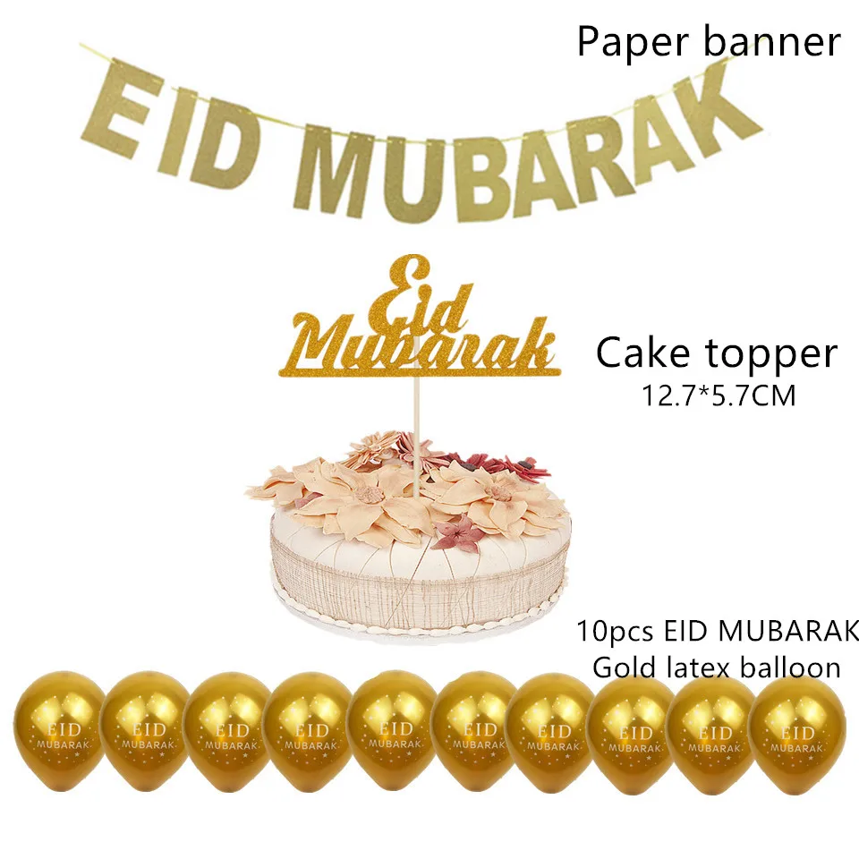 Mixed Gold set EID MUBARAK Deco шар в форме буквы Рамадан украшение для дома свадьба золото серебро EID коробка конфет для мусульманских EID Значки для вечеринки декора - Цвет: Mixed Gold set
