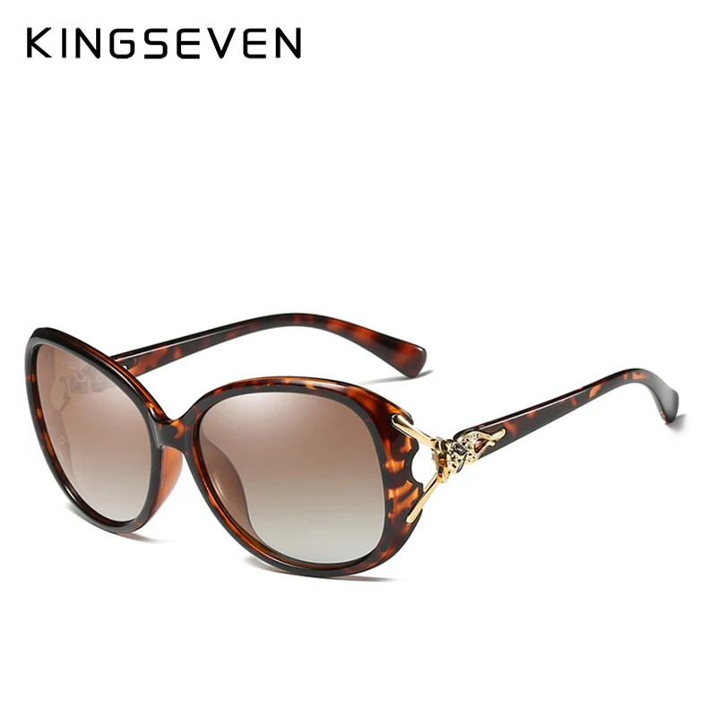 C03 LEOPARD BROWN KINGSEVEN HD солнцезащитные очки поляризованные ретро большая оправа роскошные очки женские брендовые дизайнерские солнцезащитные очки Oculos de sol - Цвет линз: C03 LEOPARD BROWN