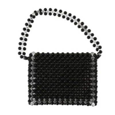 Женская сумка с жемчугом черная или белая мессенджер на плечо цепочкой 2018|Сумки