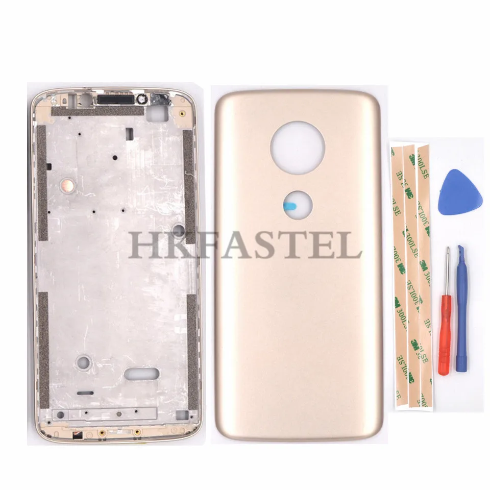 Hkfatel для Motorola Moto E5 E 5th Gen передний ЖК-дисплей рамка Корпус с кнопкой громкости питания задняя крышка батарейного отсека чехол