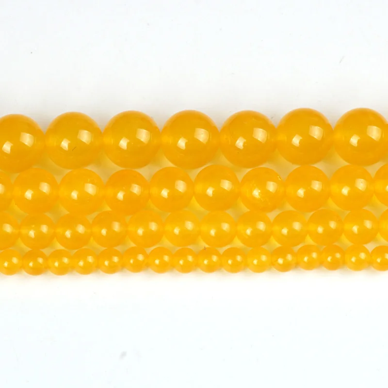 Бусины из натурального камня с желтым нефритовым кристаллом кварца яшмы