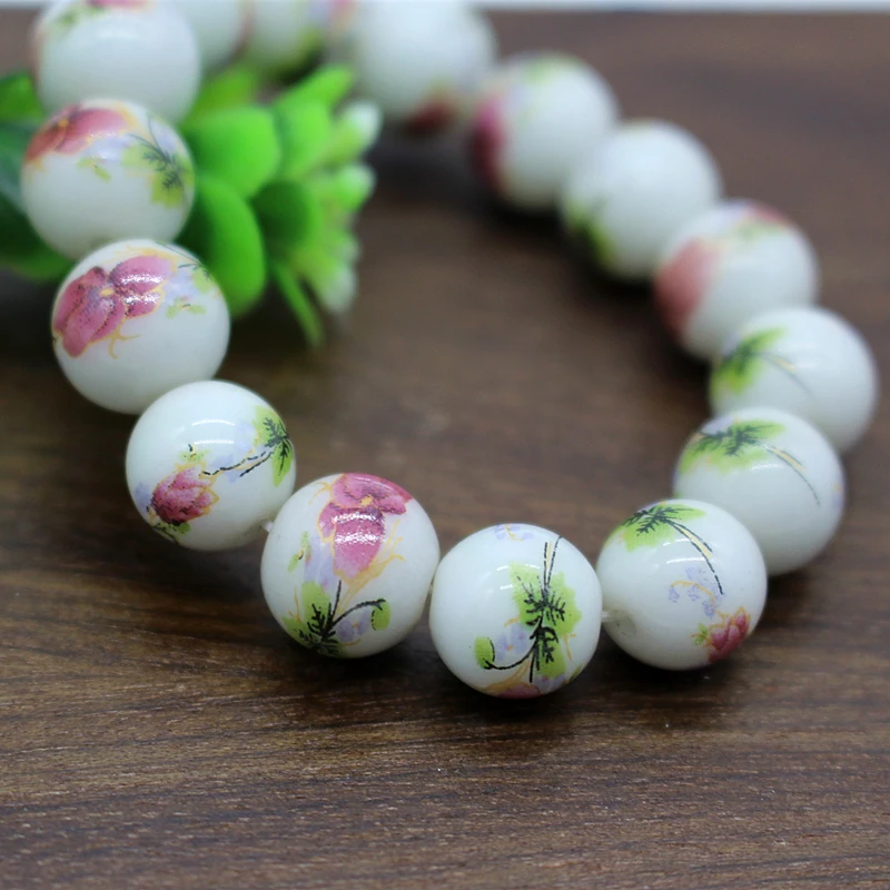 Цветок дизайн стеклянные бусины лунный камень 10 мм Bijoux части бисера Diy ювелирные