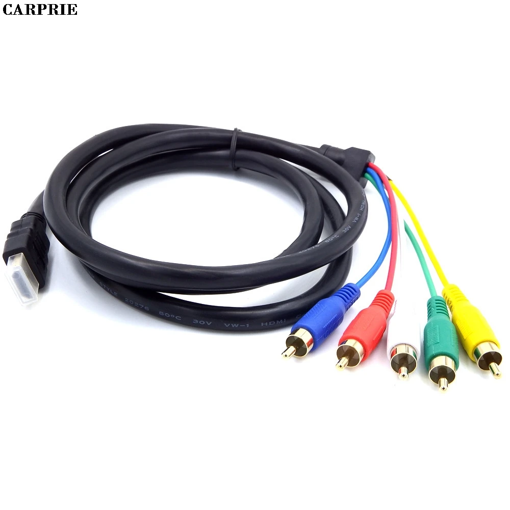 Бесплатная доставка HDMI в 5 RCA Мужской Аудио Видео Компонент кабель преобразования