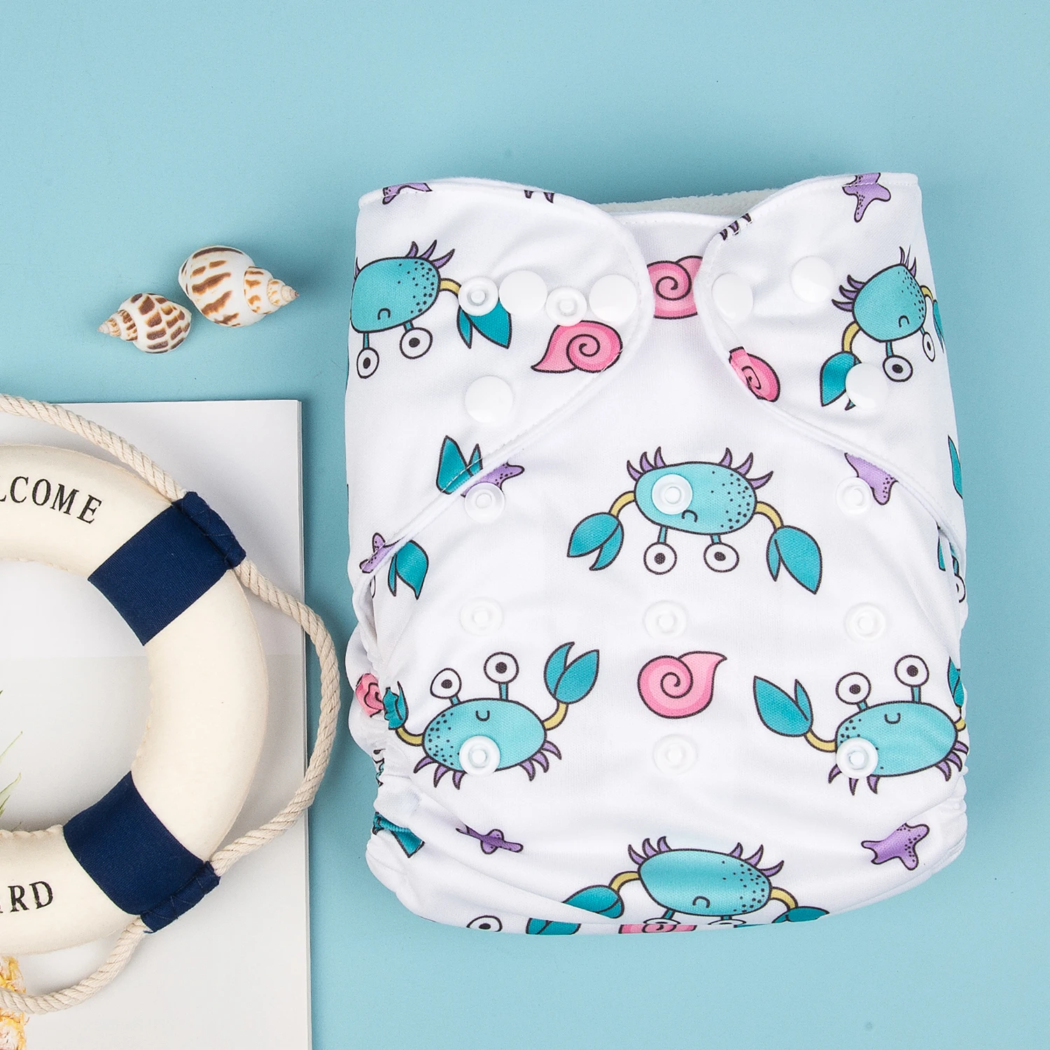 Alvababy многоразовые подгузники Печатный детский тканевый подгузник С 1 шт. микрофибры вставки