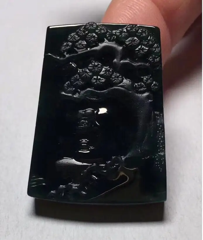 Нефритовый товар ледяной вид Yang зеленые чернила лотос Дракон и тигр