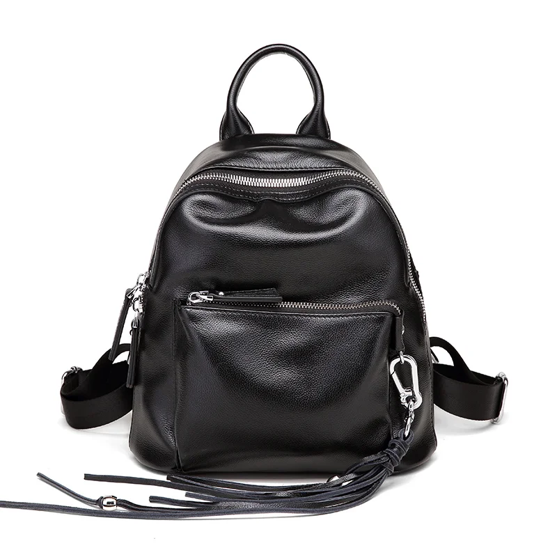 black NP2231 NEVEROUT женские маленькие рюкзаки из натуральной кожи Мягкий Черный рюкзак на молнии женская сумка на плечо высокое качество водонепроницаемая сумка для девочек - Цвет: black NP2231