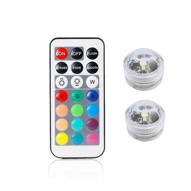 1 remote 2 lights Подводный светодиодный светильник/открытый IP68 водонепроницаемый светильник-свеча s 3 см мини бассейн ваза лампа с пультом дистанционного управления RGB Подводные лампы - Emitting Color: 1 remote 2 lights