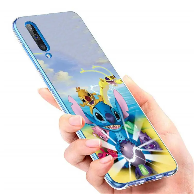 Cartoon Cute Stich Silicone Case for Samsung Galaxy A71 A51 A90 5G A50 A70 A40 A20e A10 A30 A80 A8 Plus A7 A9 Cover