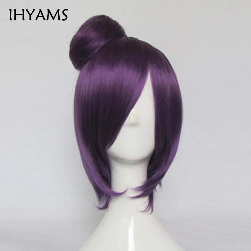 Шипудэн Конан пурпурные короткие синтетические волосы парик для косплея + одна