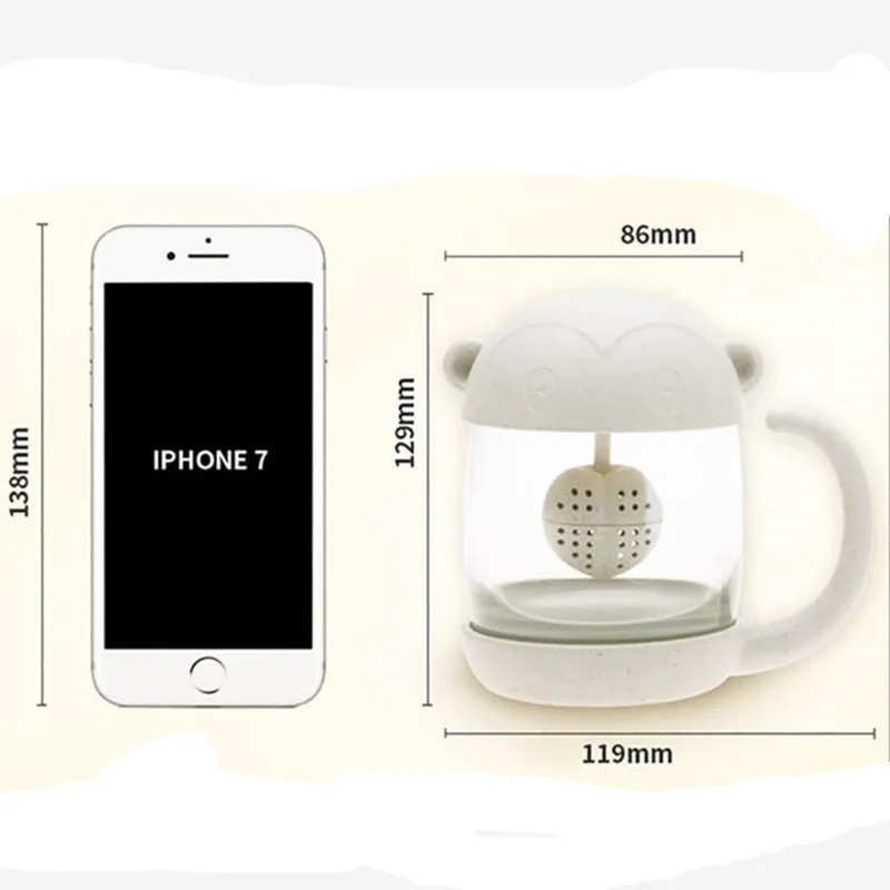 Милые Чай для заварки чашки Стекло кружка горшок сумка кружки пары чашка с фильтр