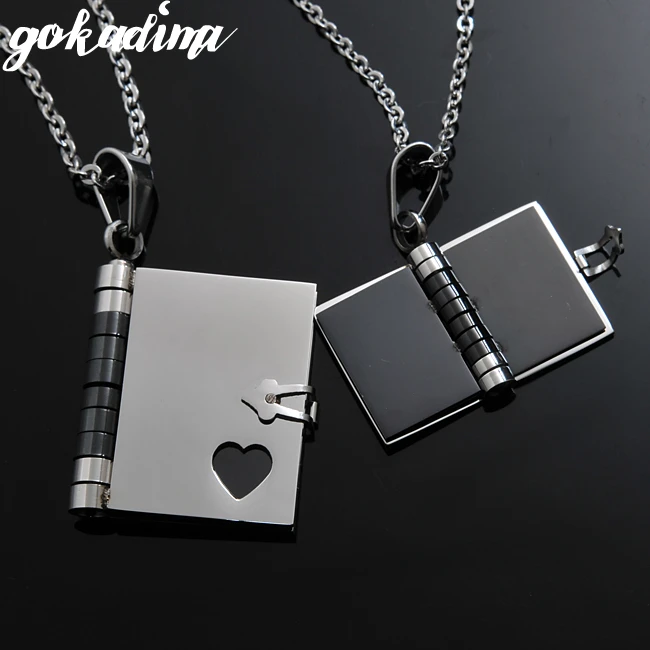 Парные Подвески WP264 в виде книги с надписью Love корейская бижутерия из нержавеющей