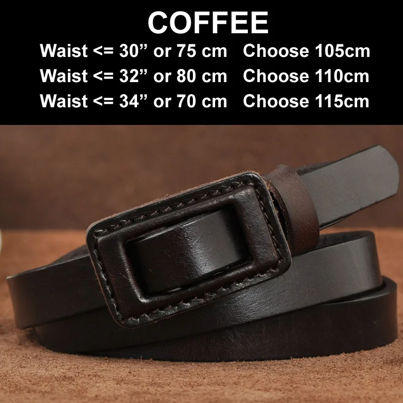 COFFEE Новые женские модные ремни из натуральной кожи, пояс с пряжкой, роскошное джинсовое платье, женские ремни высокого качества Ceinture Femme - Цвет: COFFEE