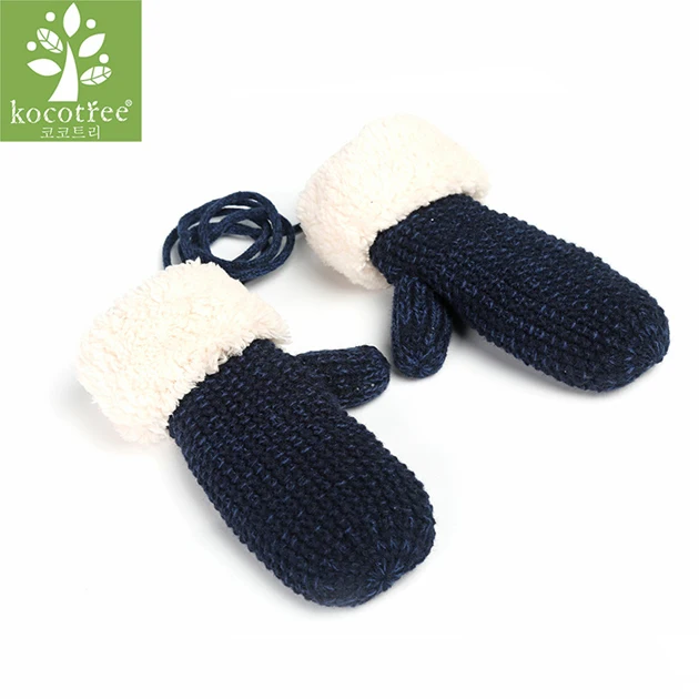 Gloves Kocotree на возраст от 2 до 10 лет комплект из 3 предметов, зимняя детская шапка шарф варежки, вязаный комплект для маленьких мальчиков шапочка для девочек, шарф, перчатки набор - Цвет: Gloves