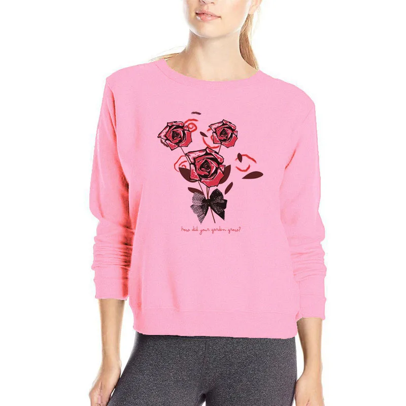 

Hand printing artwork rose hoody beautiful flowers clothes cotton casual sweatshirt beautiful rose hoodies art design outwear
