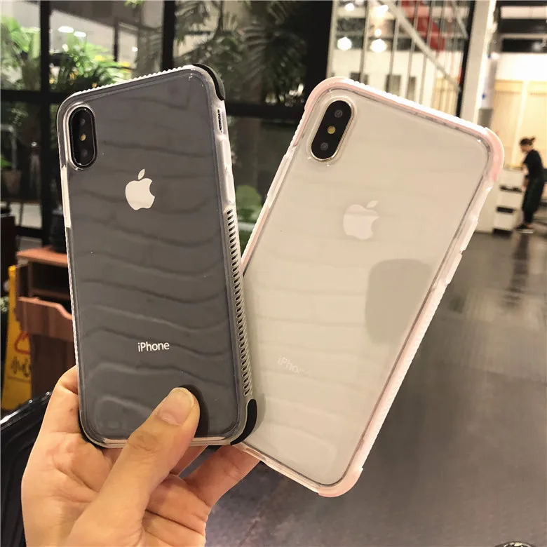 Anti fall Transparent Phone Case For iphone X XS Back Cover Cases Soft full protection Capa for 6 6S 7 8 Plus |