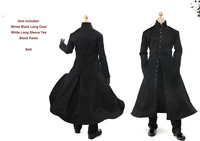 16 black cloak coat pants belt model for 12male bodies